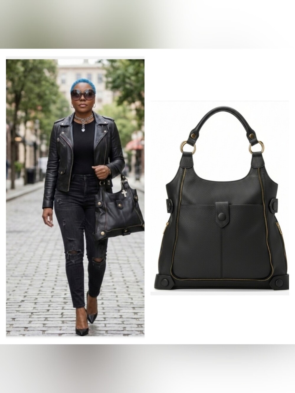 APC Black Leather Tote Bag